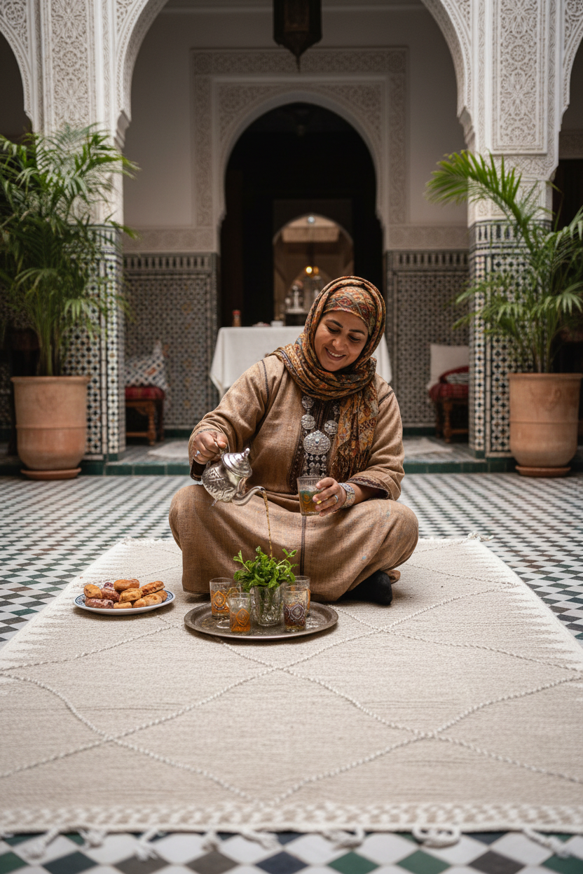 Femme marocaine sur le tapis