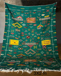 Emerald Berber Kilim Rug — 3x2m | Handwoven Moroccan Flatweave