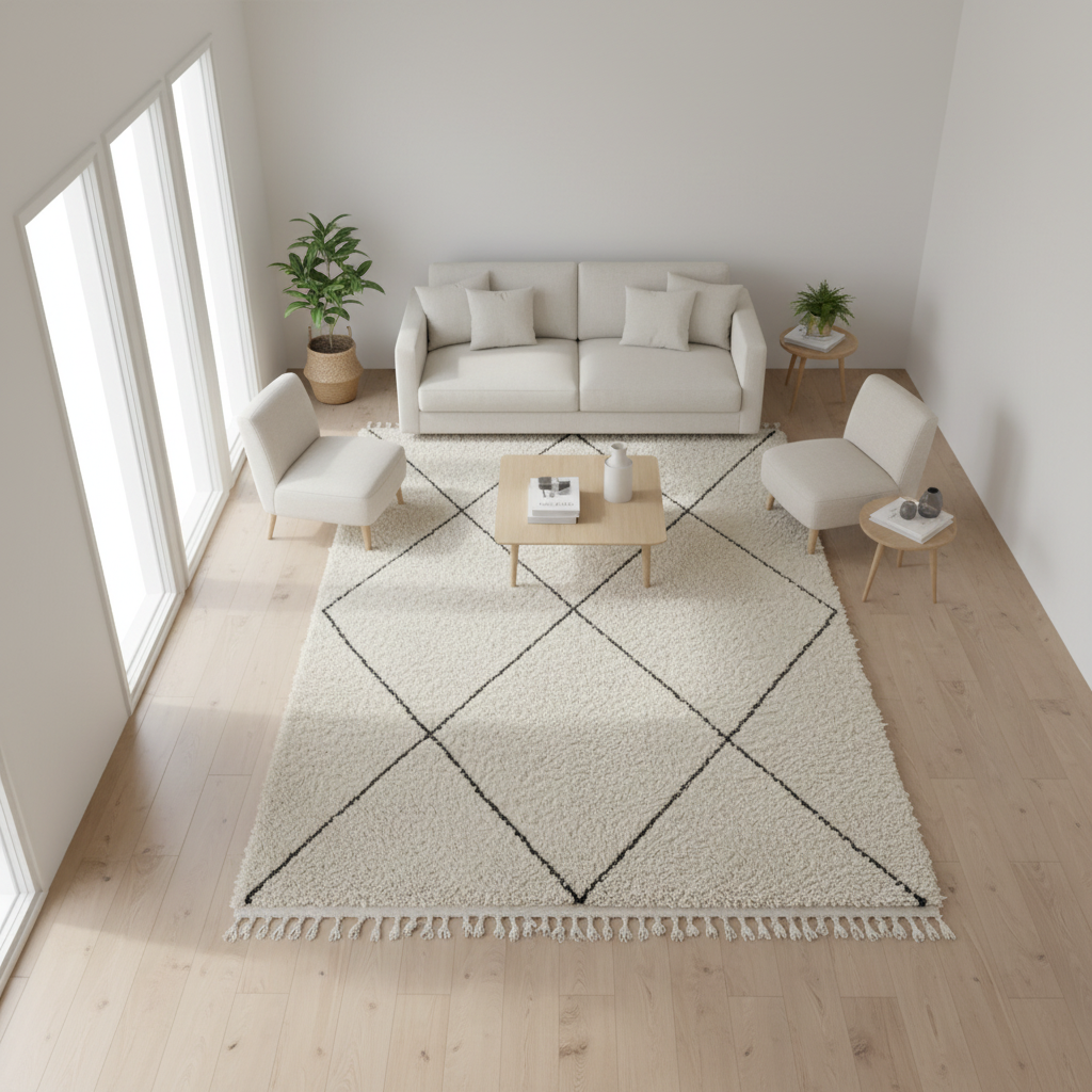 Tapis Beni Ourain vue du plafond