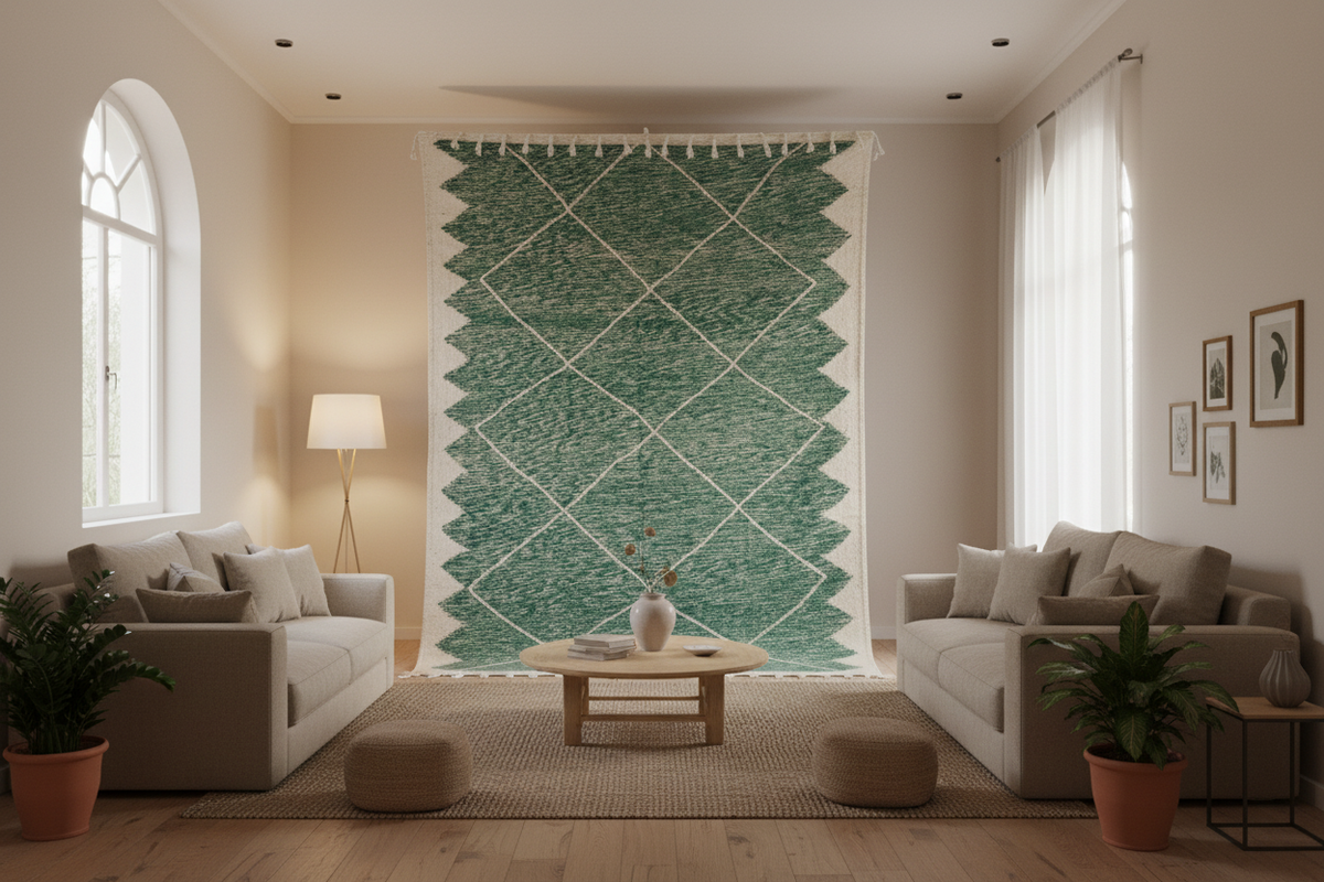 Tapis large sur le mur