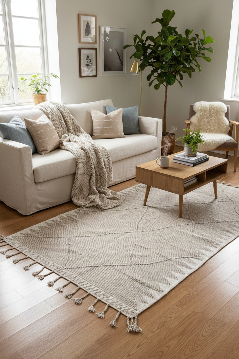 Tapis salon scandinave